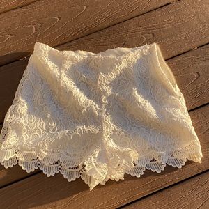 Size small lacy white shorts